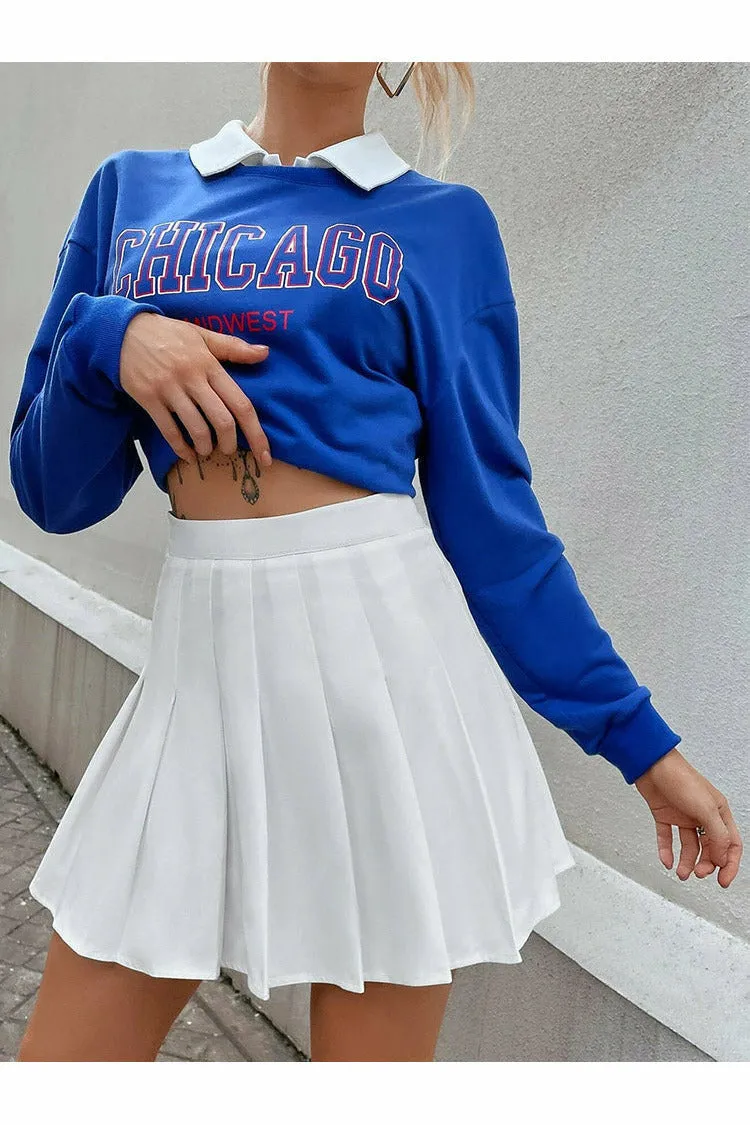 ArtnSoul - Solid Pleated Korean Mini Skirt