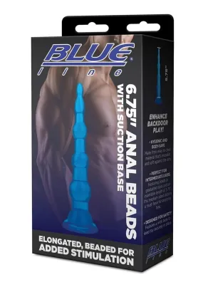 Blue Line Anal Beads with Suction Cup