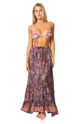 Boho Positano Inspired Floral Maxi Skirt