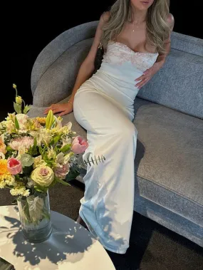 Elegant Formal Wear Dresses Strapless Sheath Long Prom Dress Gowns Evening Dresses Charming Party Dress