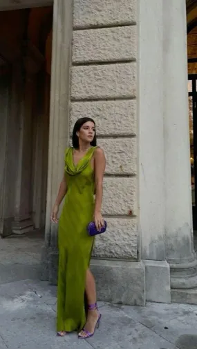 Formal Wear Dresses Green Backless Elegant Long Party Dress with Slit Prom Dresses Shops Formal Women's Dresses