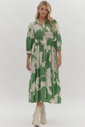 Green Gabbi Midi Dress