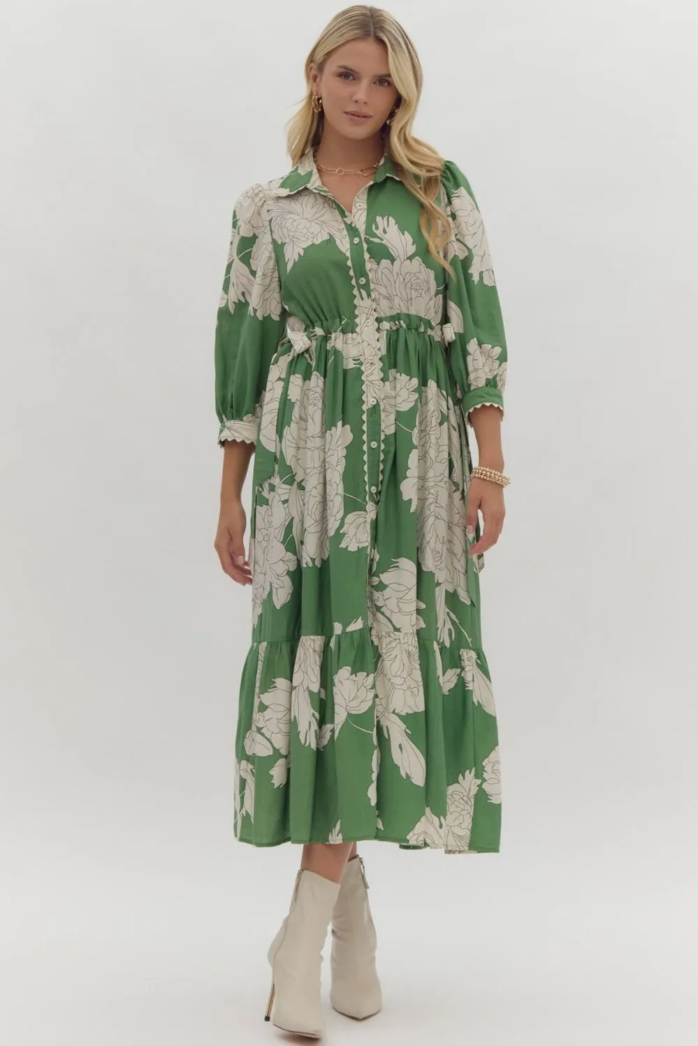 Green Gabbi Midi Dress