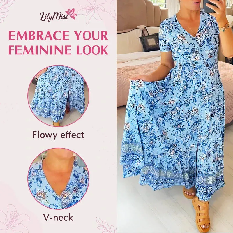 Hot Sale - 49% OFFFloral Print V-neck Dress