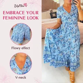 Hot Sale - 49% OFFFloral Print V-neck Dress