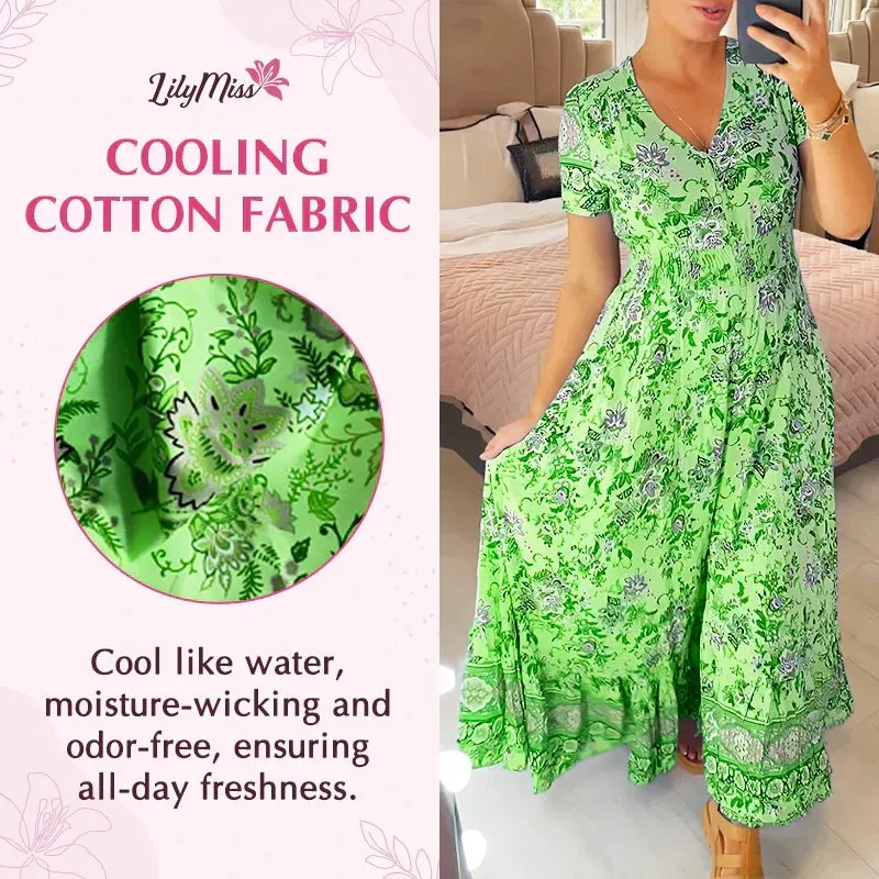 Hot Sale - 49% OFFFloral Print V-neck Dress