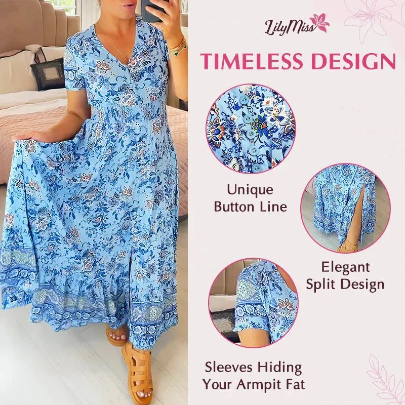 Hot Sale - 49% OFFFloral Print V-neck Dress