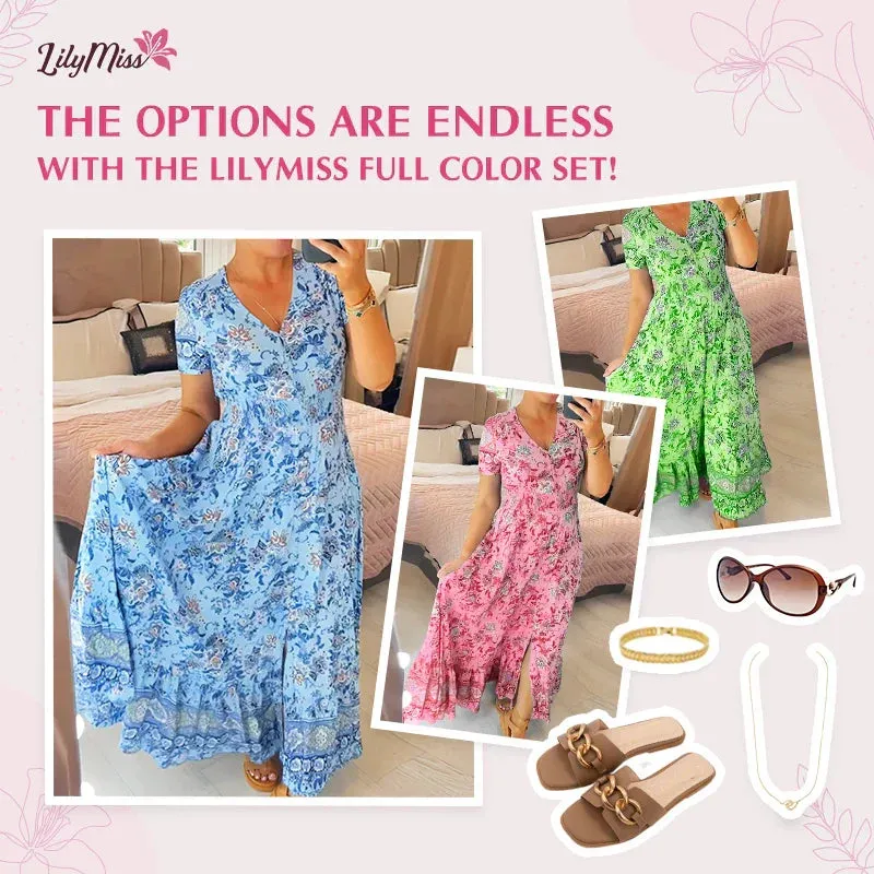 Hot Sale - 49% OFFFloral Print V-neck Dress