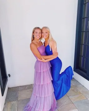 Long Purple Prom Dresses Formal Evening Dresses    S2475