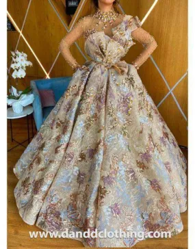 Luxury Evening Dress With Puffy Skirt