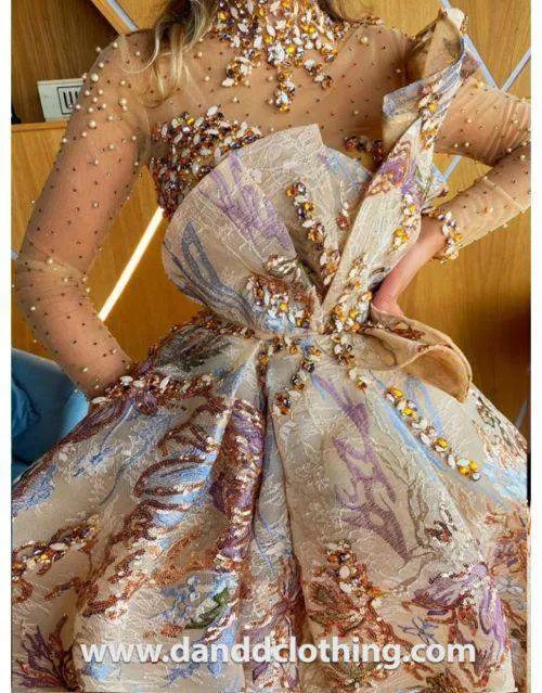 Luxury Evening Dress With Puffy Skirt