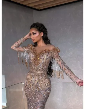 Luxury Evening Gown Gold Pattern