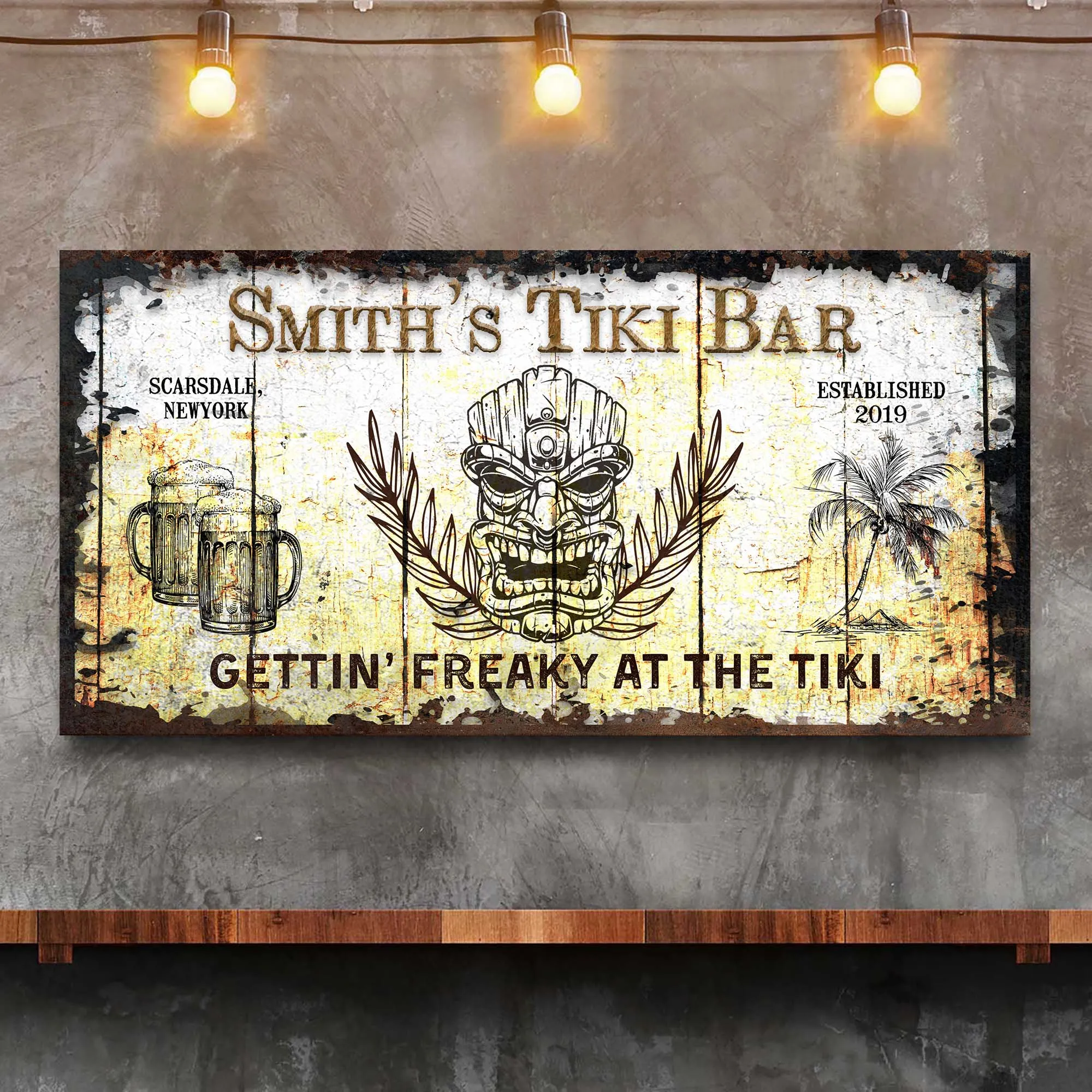 Personalized Tiki Bar Sign: Custom Bar Signs for Home Bar  Ideal For Your Basement Bar Or Man Cave Decor