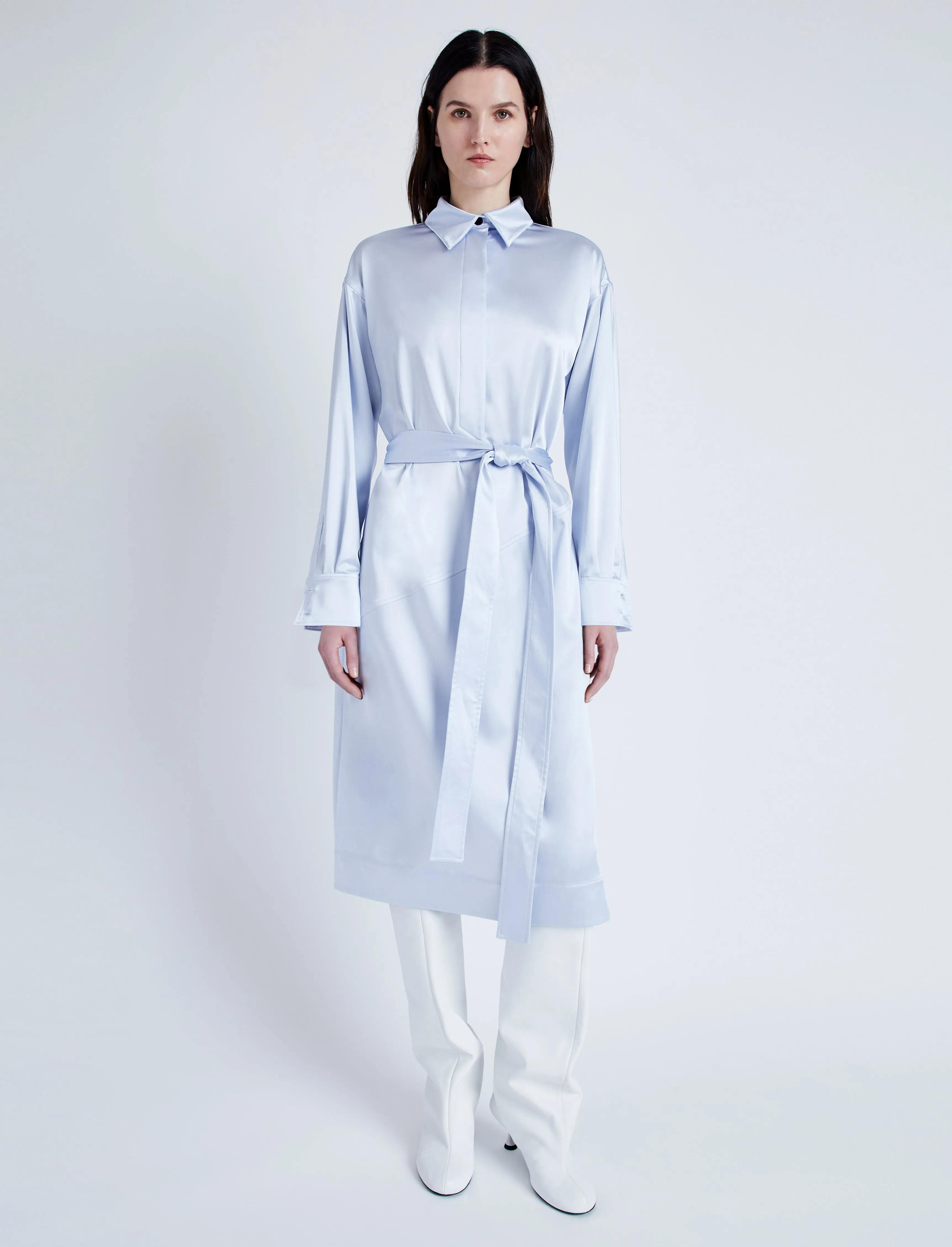 Proenza Schouler Andy Dress in Technical Satin - Baby Blue