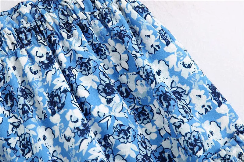 RUFFLED MINI FLORAL SKIRT