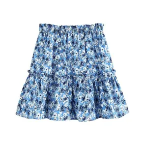 RUFFLED MINI FLORAL SKIRT