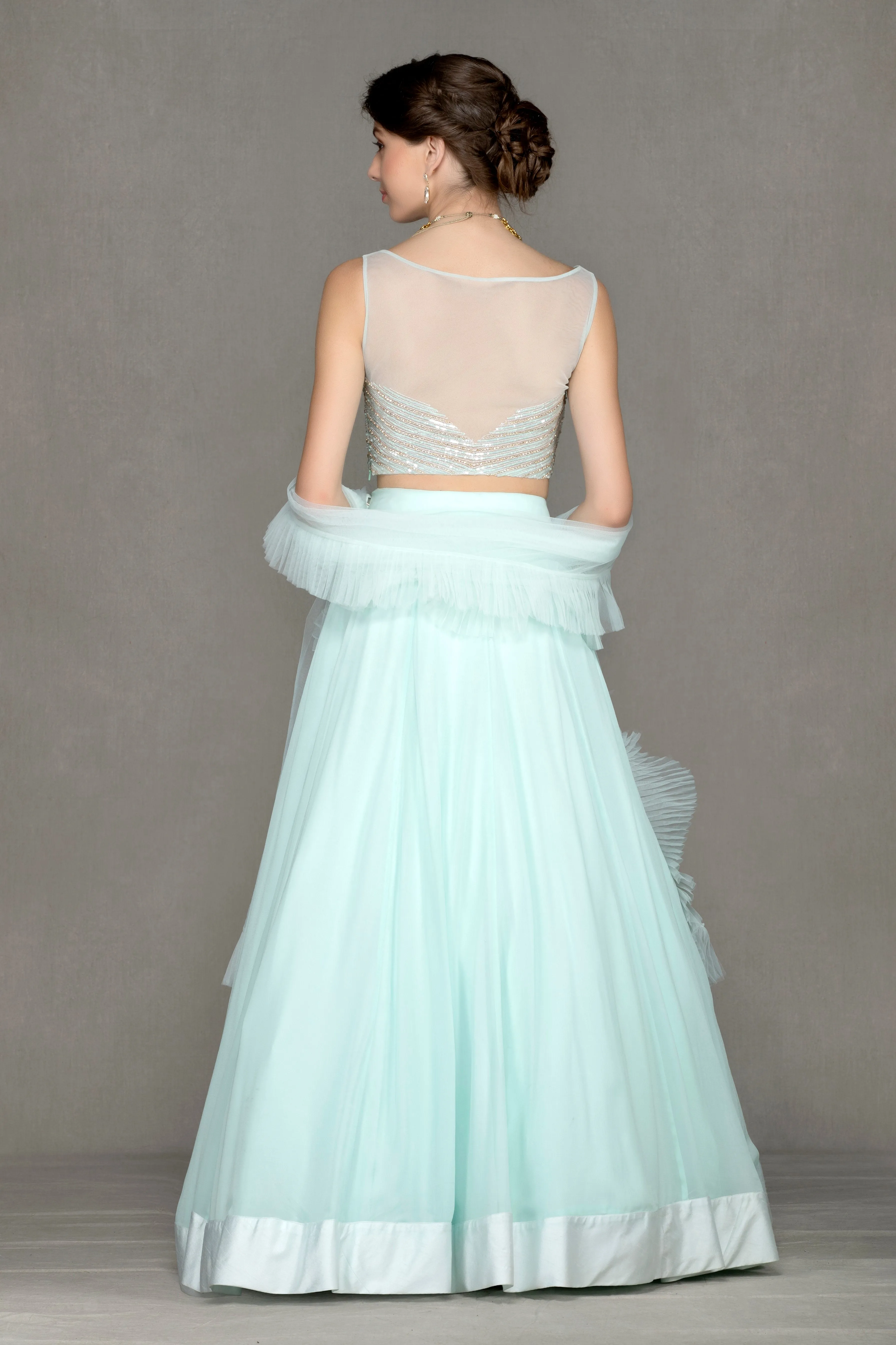 Sequins & Stones Embellished Georgette Lehenga