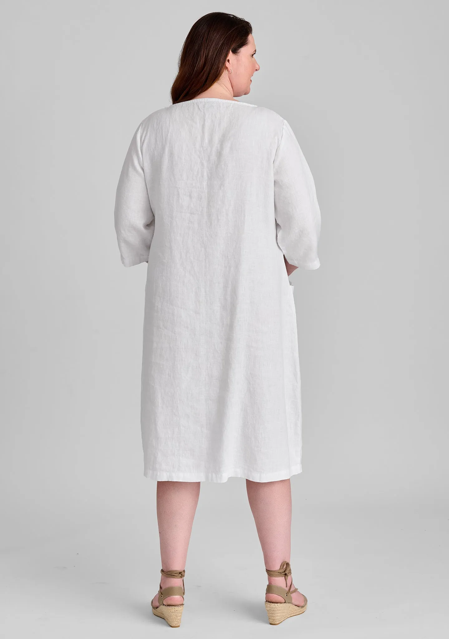 Slouch Pocket Dress - Linen Shift Dress - FINAL SALE