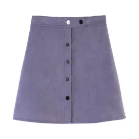 VenusFox Suede Multi Color A-Line Basic Mini Skirt